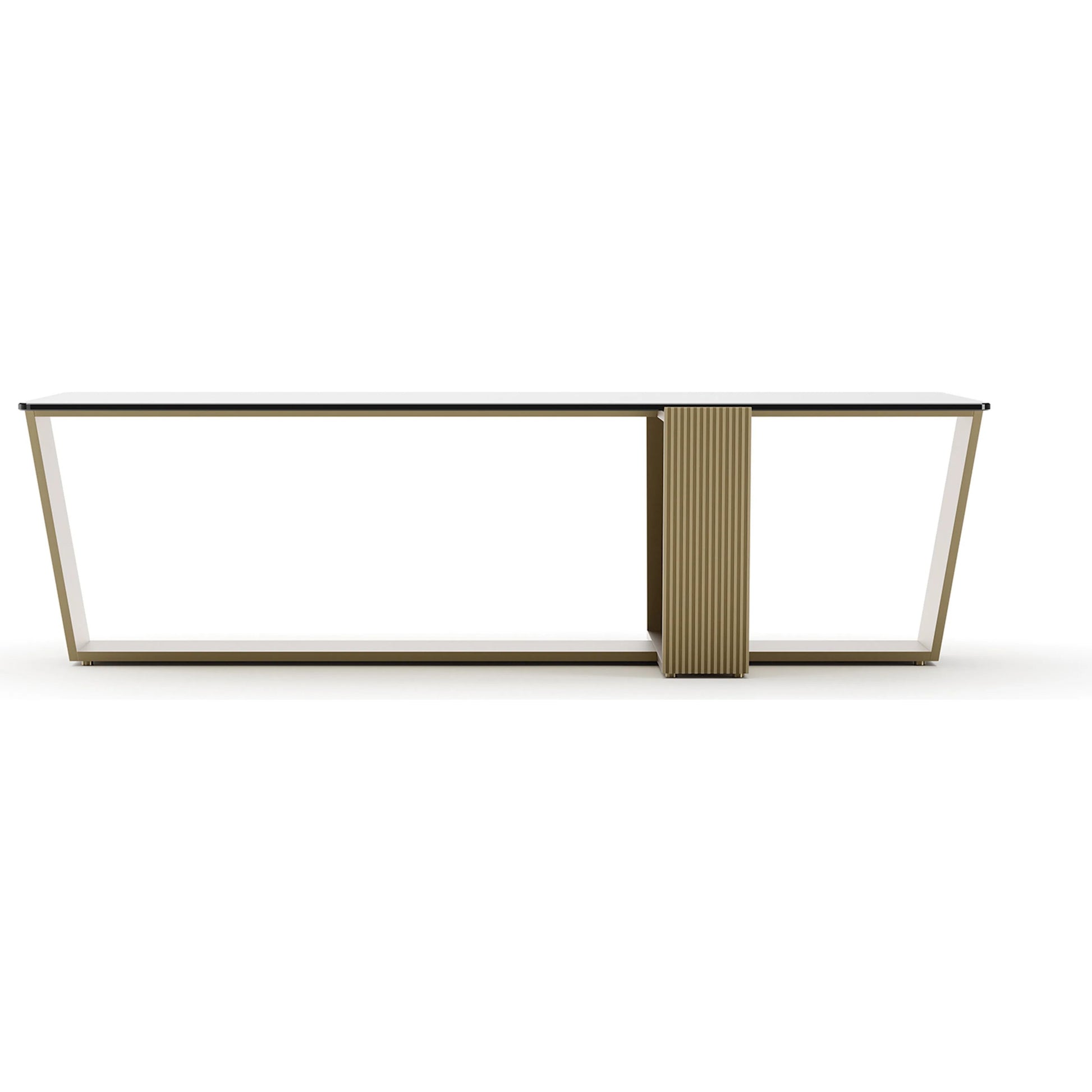 Counter Balance Cocktail Table by Caracole in smoked bronze, brushed gold. Made from metal in a modern style.