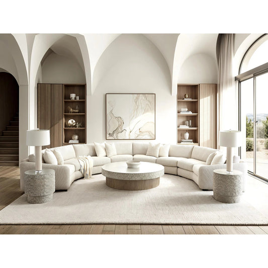 Soleil Fabric Sectional by Bernhardt in beige. Made from fabric, polyfoam core, virgin polyester fibers, waterfowl feathers, waterfowl down in a transitional style.