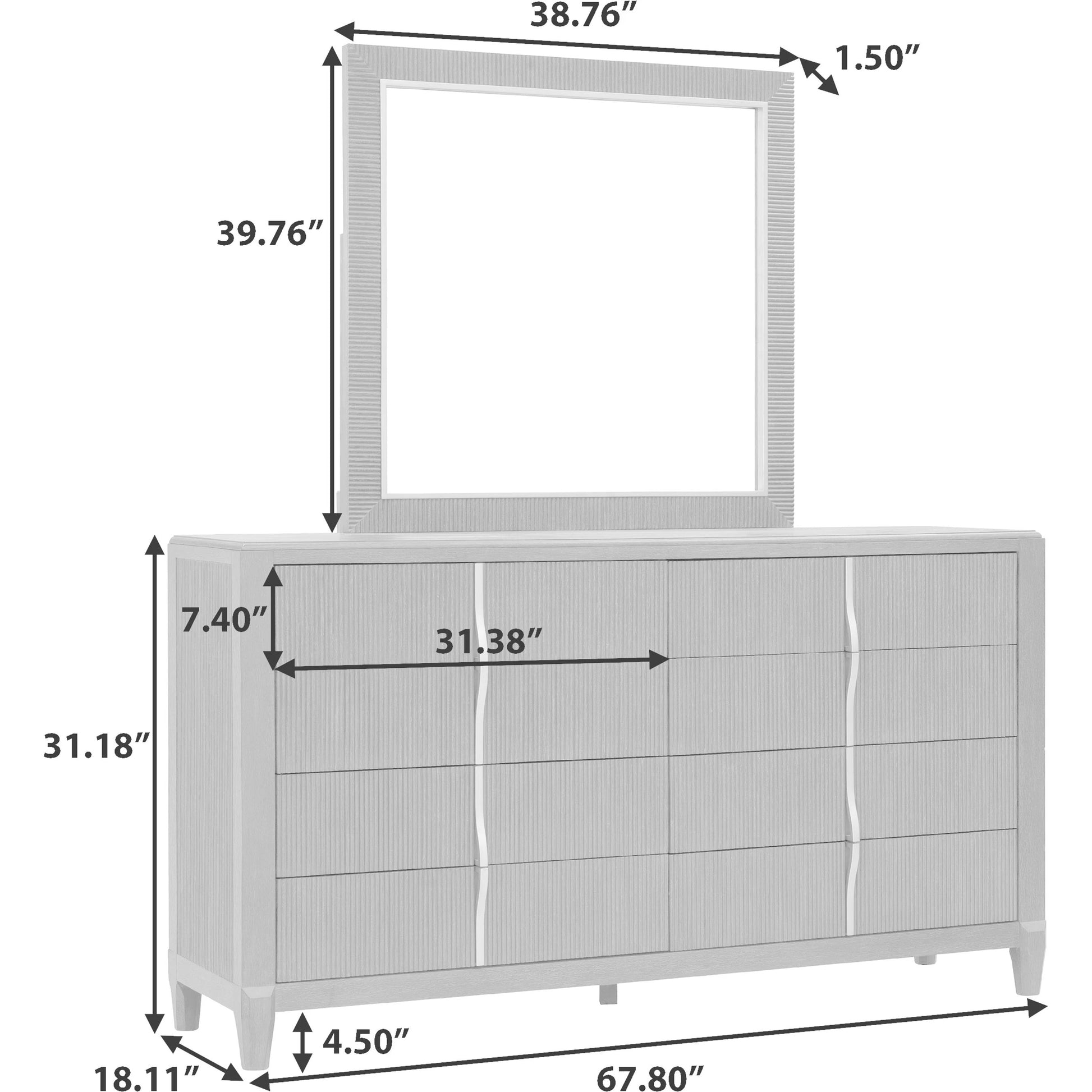 West End Loft 8-Drawer Dresser by Pulaski Furniture in tuxedo. Made from rubberwood in a modern style.