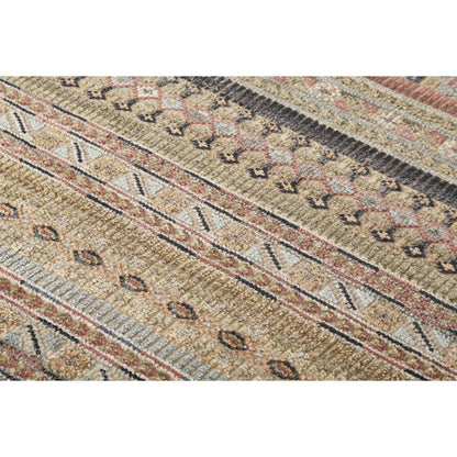 Payton Transitional Stripes Rug - 6498F by Feizy in tan, orange, blue. Made from viscose, wool in a unique style.