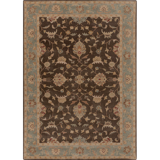 A-148 Rug by Surya in dark brown, sage, mustard, beige, burnt orange, brown. Made from 100% new zealand wool in a unique style.