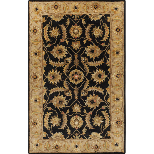 A-171 Rug by Surya in black, medium brown, light brown, plum, olive. Made from 100% new zealand wool in a unique style.