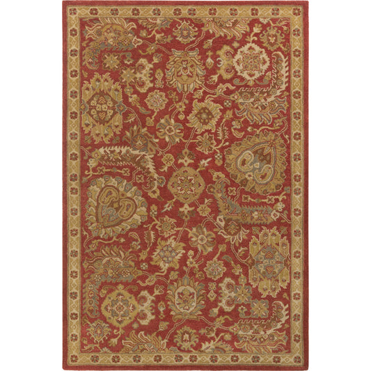 A-177 Rug by Surya in rust, mustard, light beige, tan, burnt orange, medium gray. Made from 100% new zealand wool in a unique style.