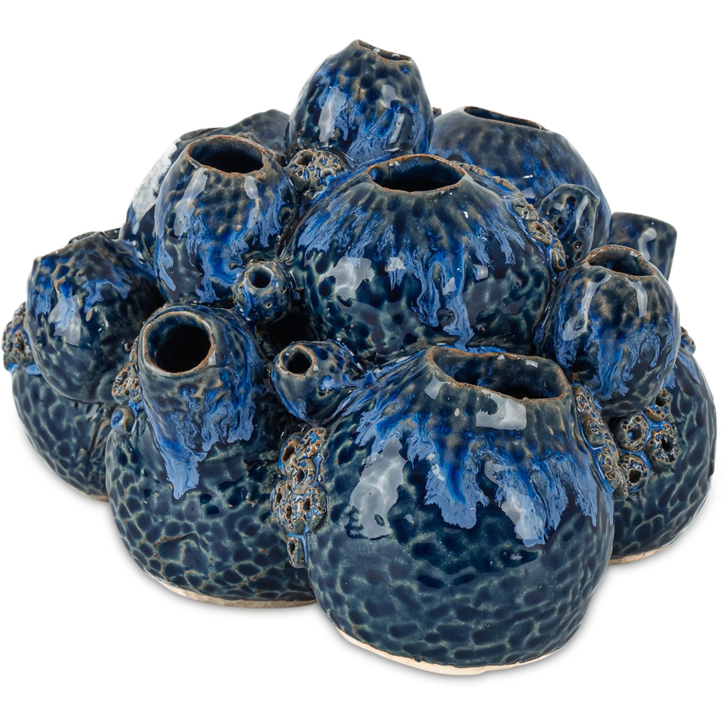 002 SI-2387159 | Additional Silo | Sulawasi Blue Shells by Currey and Company in reactive dark blue. Made from ceramic in a eclectic & global style.