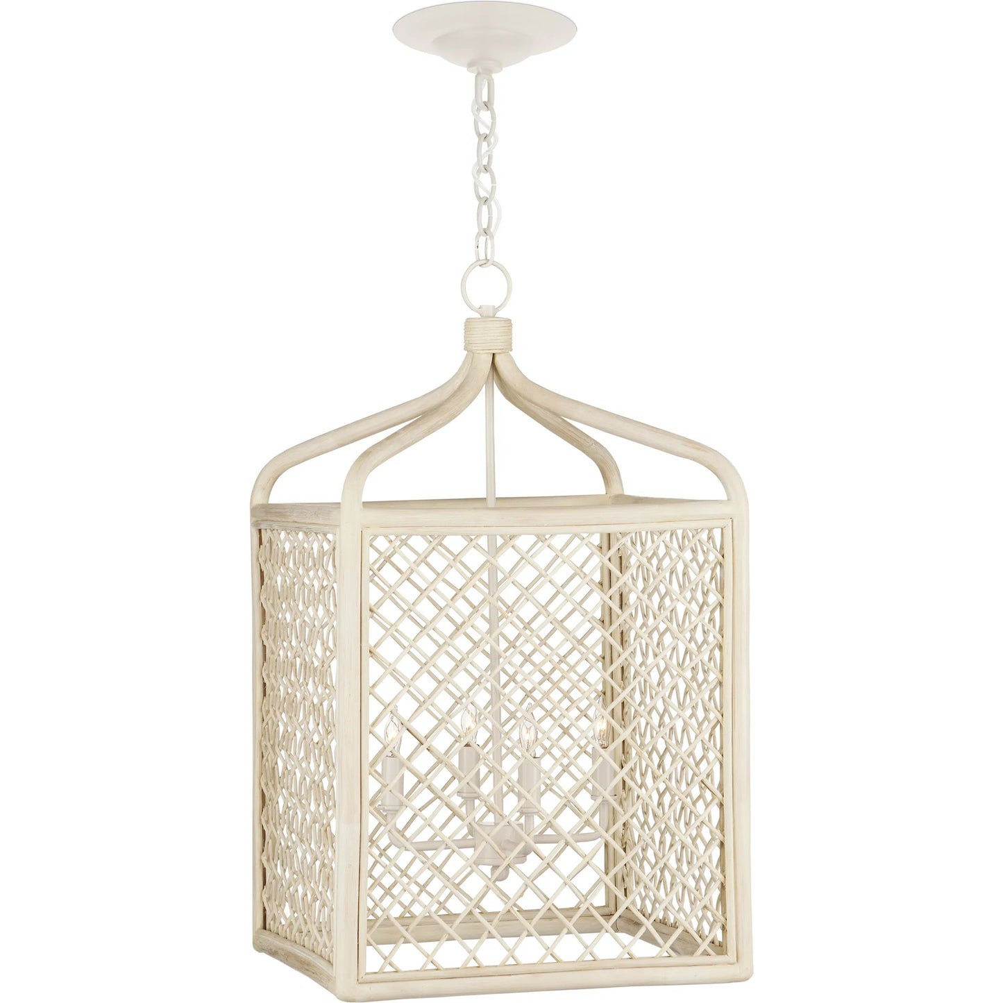 003 SI-1998804 | Additional Silo | Wanstead Lantern by Currey and Company in bleached natural, vanilla. Made from rattan, wicker, wrought iron in a cottage & farmhouse style.