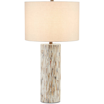 Aquila Table Lamp by Currey and Company in natural bone, antique brass. Made from bone, wood, composite in a transitional style.