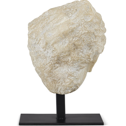 Greek Princess Head Fragment by Currey and Company in aged beige, black. Made from composite, metal in a traditional style.