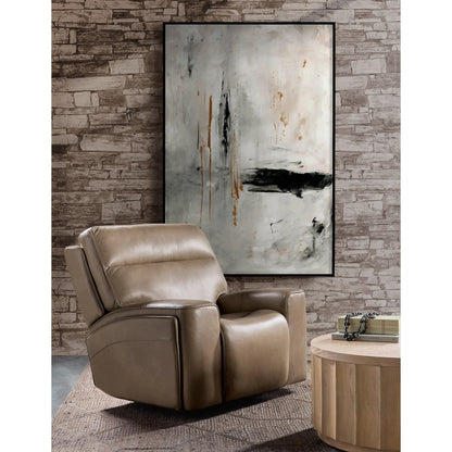 Riverton Power Gliding Recliner with Power Headrest and Lumbar by Hooker Furniture in dante sandhills. Made from leather in a traditional style.