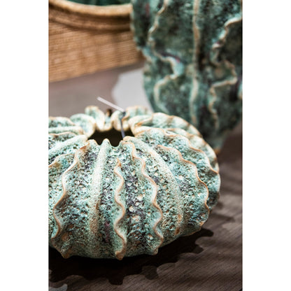 Sunken Boat Wings Vase by Currey and Company in moss green. Made from ceramic in a coastal style.