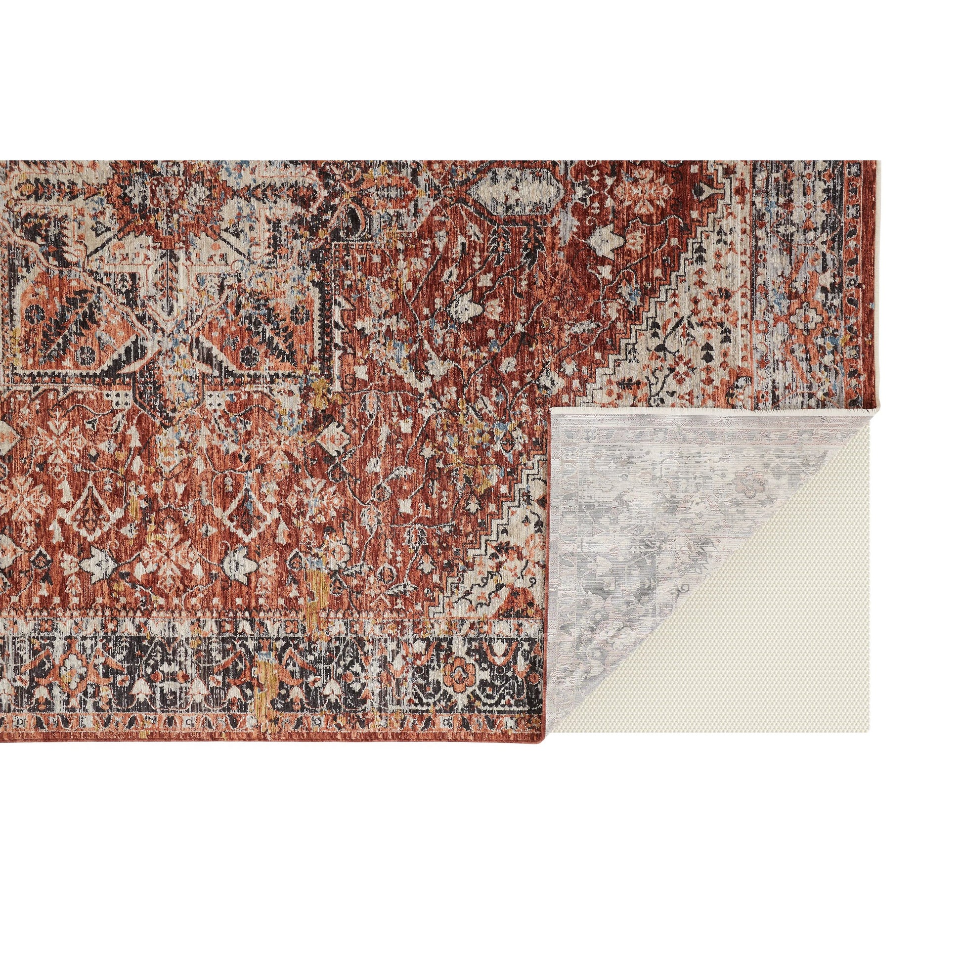 Caprio Transitional Rug - 3960F by Feizy in red, ivory, black. Made from polyester, viscose in a unique style.