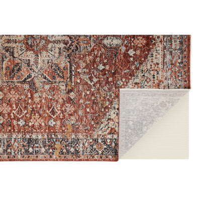 Caprio Transitional Rug - 3960F by Feizy in red, ivory, black. Made from polyester, viscose in a unique style.