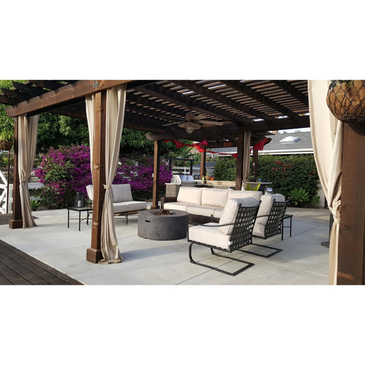 Provence Outdoor Club Rocker by Sunset West in pewter. Made from wrought iron in a modern style.