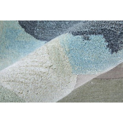 Kawai Rug - KAW8986F by Feizy in green, blue, ivory. Made from wool, viscose in a unique style.