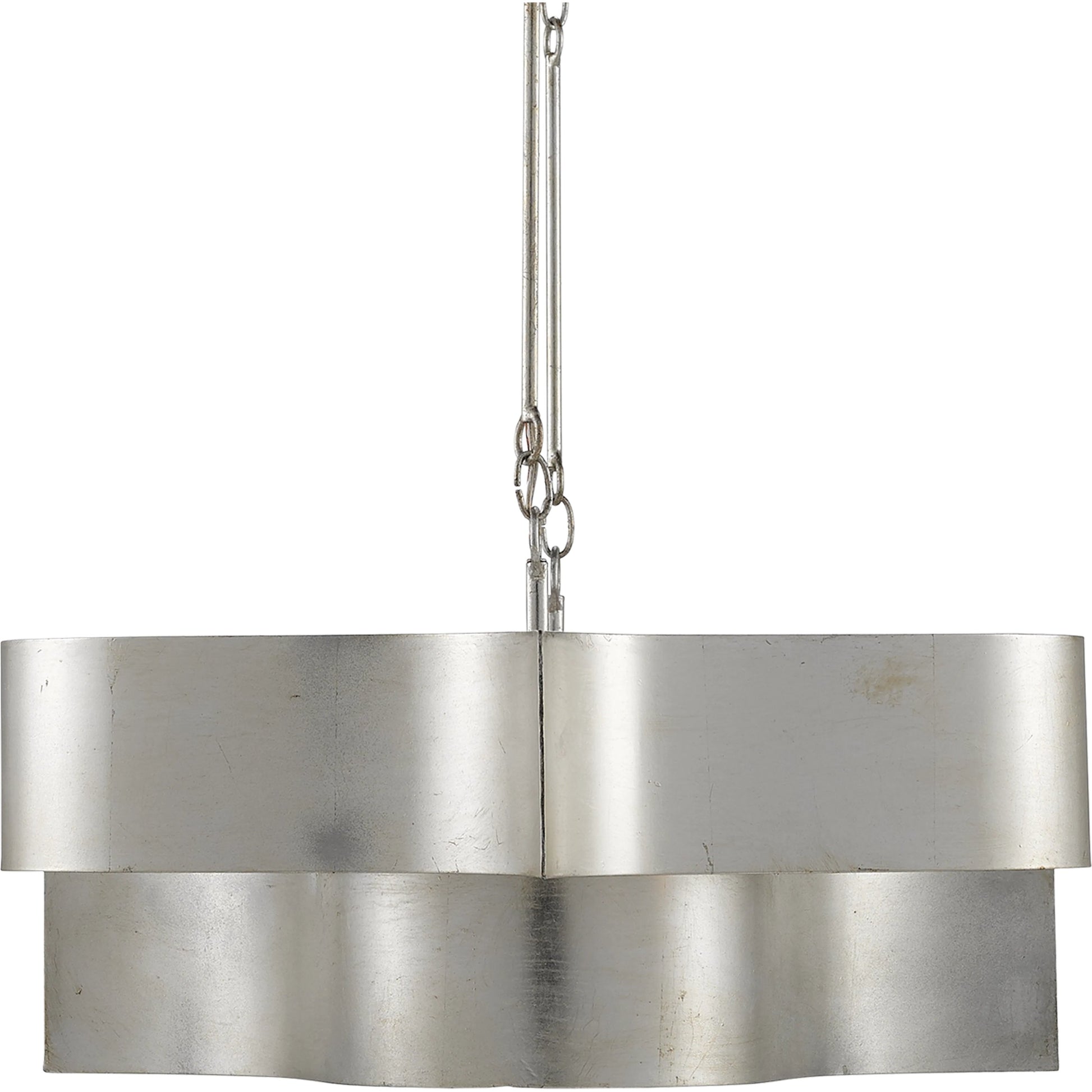 Grand Lotus Oval Chandelier by Currey and Company. Made from wrought iron in a modern style.