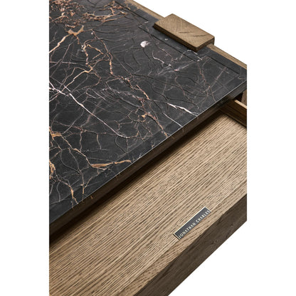 Echo Canyon Marble Rectangular Cocktail Table by Jonathan Charles in faded oak. Made from oak veneer in a cottage & farmhouse style.