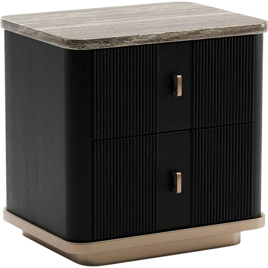 Rhythm Small Nightstand by Caracole. Made from stone in a modern style.