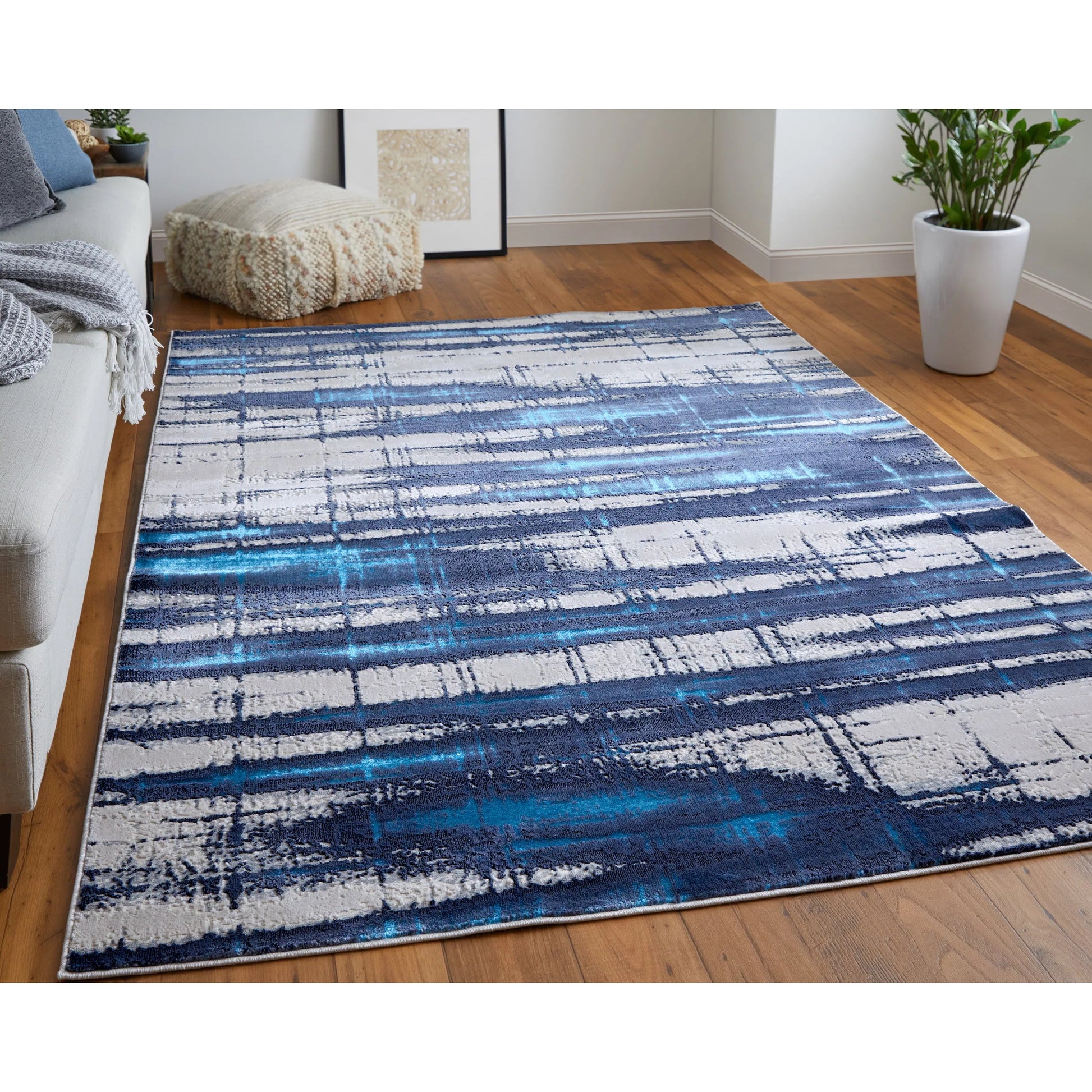 Indio Rug - 39GZF by Feizy in ivory, blue, gray. Made from unique in a unique style.