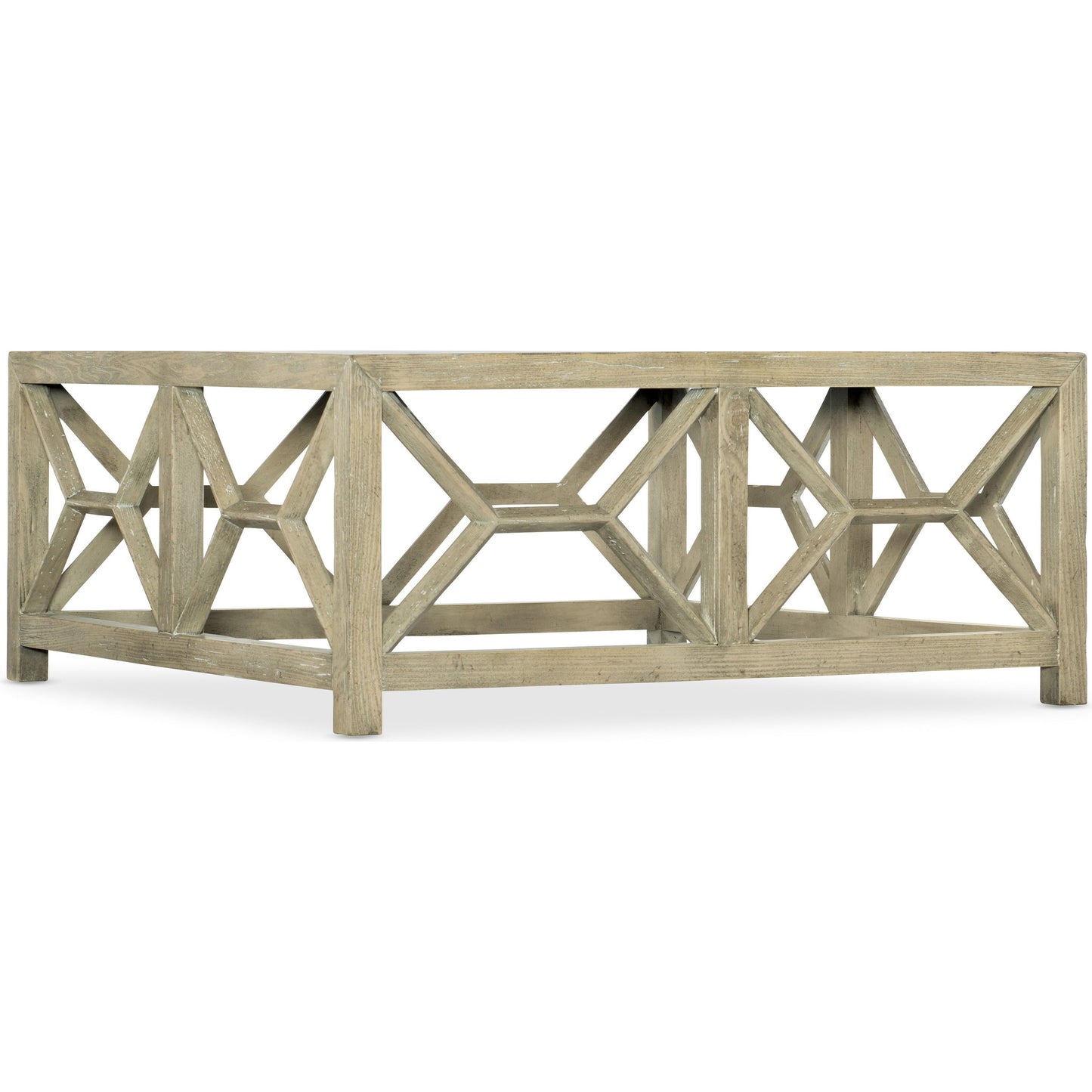001 SI-1749866 | Primary Silo | Surfrider Cocktail Table by Hooker Furniture in driftwood. Made from hardwoods, stone veneers in a coastal style.