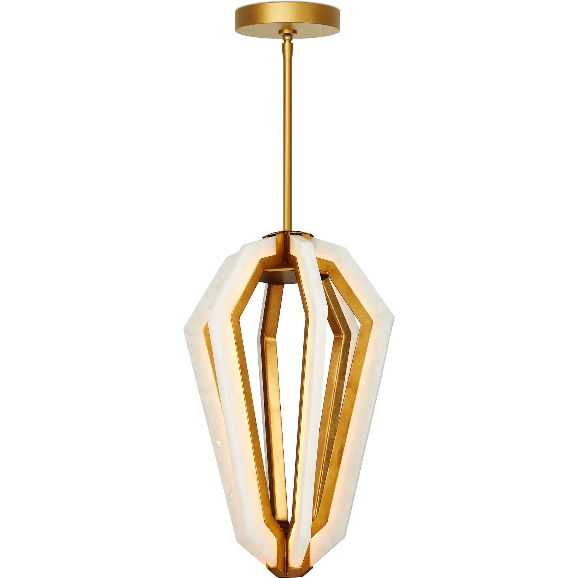 Riviere Pendant by Currey and Company in natural, contemporary gold leaf. Made from composite, wrought iron in a modern style.