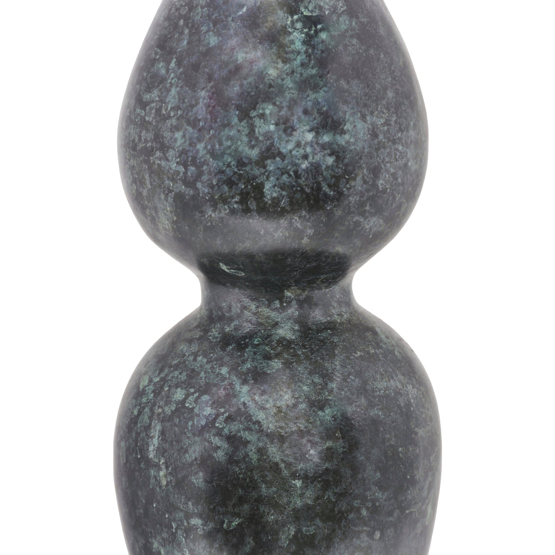 Luganzo Bronze Vase by Currey and Company in jade green, gold. Made from bronze in a modern style.