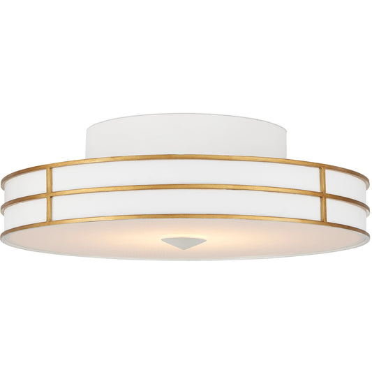 Fielding Flush Mount by Currey and Company. Made from wrought iron, acrylic diffuser in a modern style.