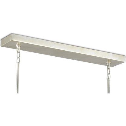 Middleton Rectangular Chandelier by Currey and Company. Made from wrought iron in a modern style.