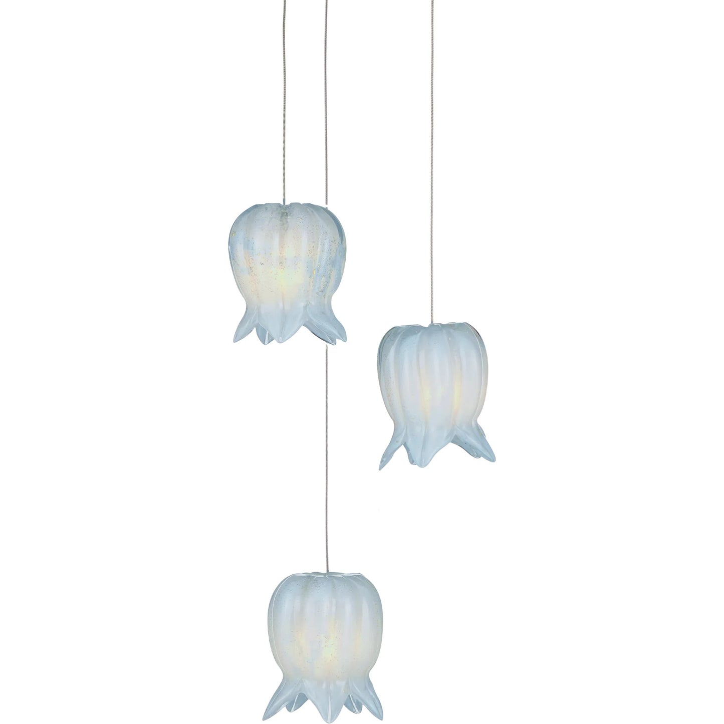 010 SI-2524387 | Primary Silo | Polpo 3-Light Multi-Drop Pendant by Currey and Company. Made from art glass, metal in a modern style.