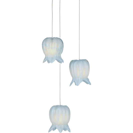 Polpo 3-Light Multi-Drop Pendant by Currey and Company. Made from art glass, metal in a modern style.