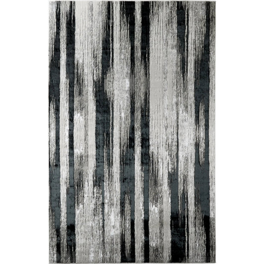 Micah Rug - 3338F by Feizy in black, silver, gray. Made from polyester, polypropylene in a unique style.