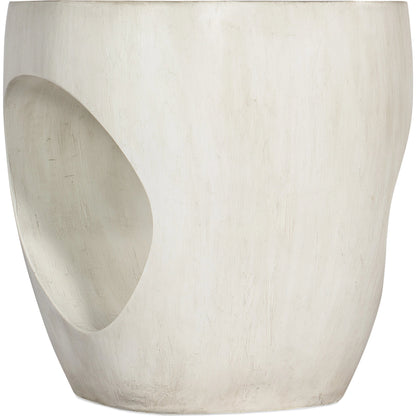 Melange Keaton Accent Table by Hooker Furniture in pearl white. Made from resin in a modern style.