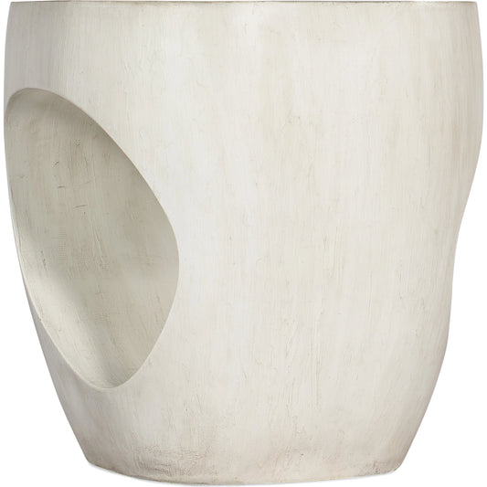 Melange Keaton Accent Table by Hooker Furniture in pearl white. Made from resin in a modern style.