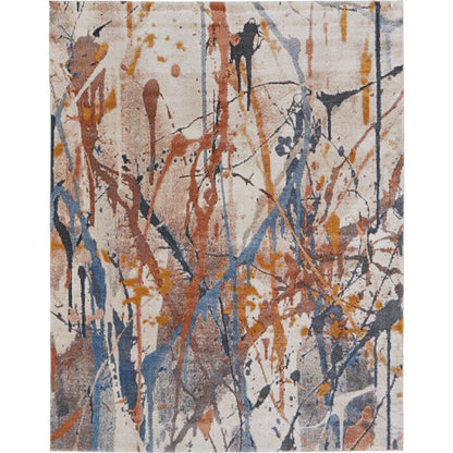 Gilmore Rug - 39MPF by Feizy in blue, orange, gray. Made from polypropylene in a unique style.