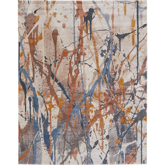 Gilmore GIL39MPF Rug by Feizy in blue, orange, gray. Made from polypropylene in a unique style.