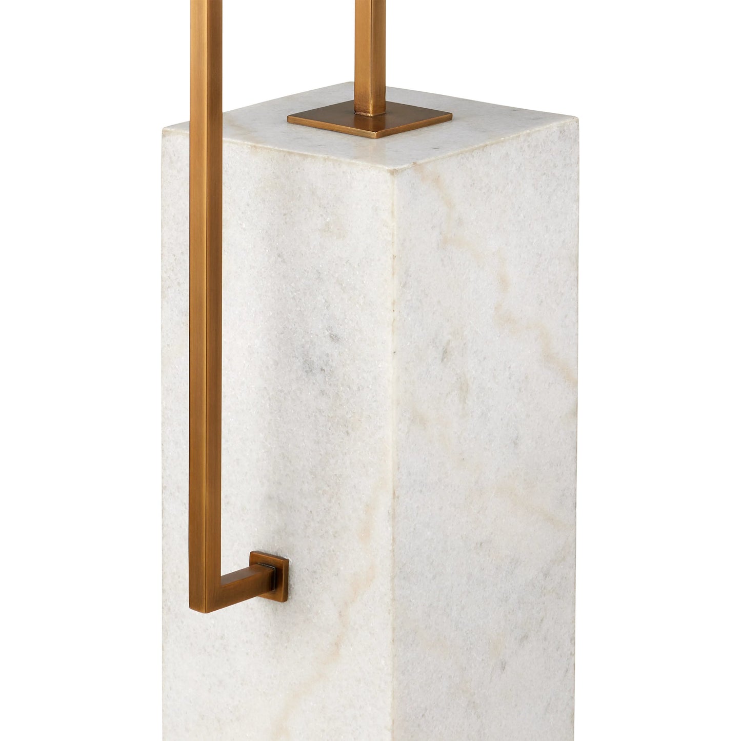 002 SI-2191659 | Additional Silo | Beside Floor Lamp by Currey and Company in white, antique brass. Made from marble, metal in a modern style.