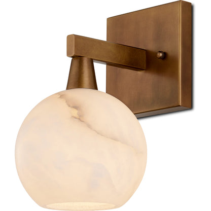 Bombelles Bath Wall Sconce by Currey and Company. Made from metal, alabaster in a modern style.