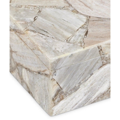 Jossa Aventurine Box by Currey and Company in natural. Made from banded aventurine in a modern style.