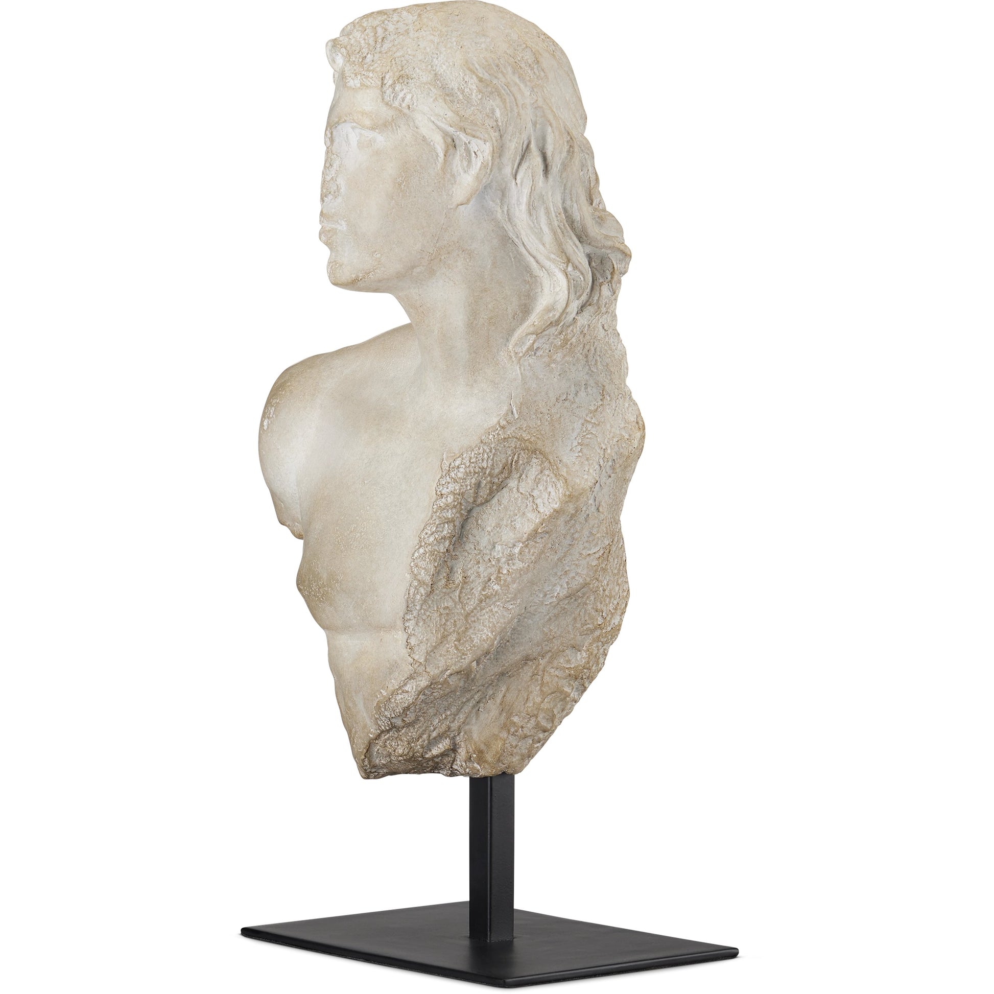 Young Royal Greek Torso by Currey and Company in aged beige, black. Made from composite, metal in a traditional style.
