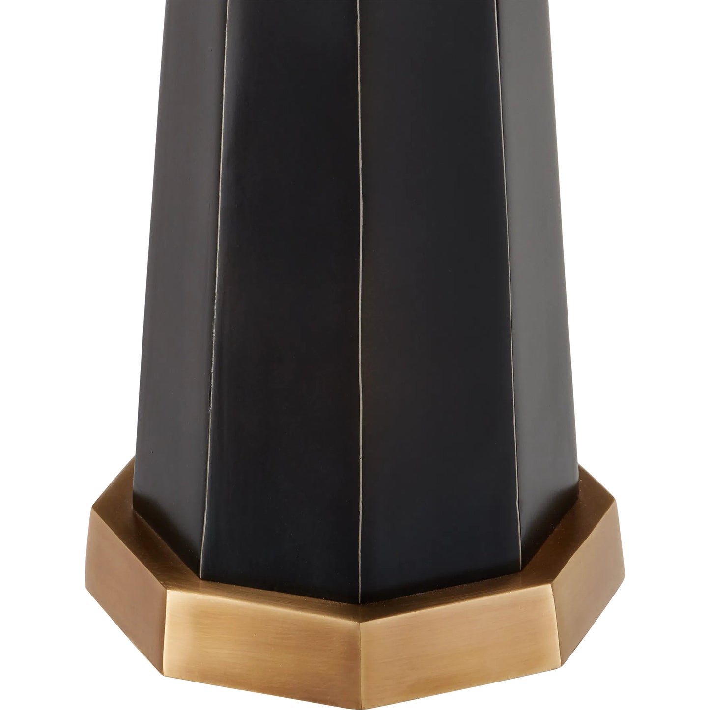 004 SI-2387043 | Closeup | Gieves Drinks Table by Currey and Company in black, bronze, antique brass. Made from stone, cast aluminum, brass in a modern style.