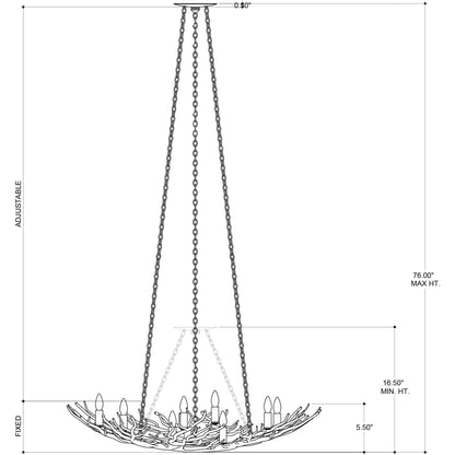 Rainforest Chandelier by Currey and Company in rustic bronze. Made from unique in a rustic style.