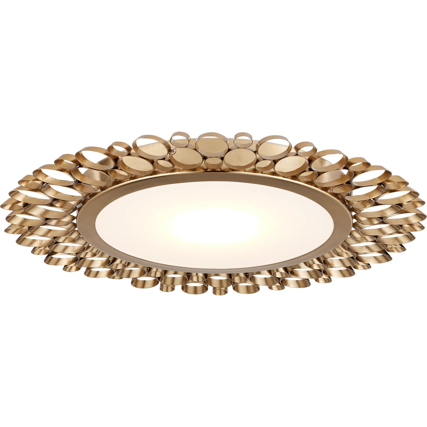 001 SI-2524210 | Primary Silo | Antares Flush Mount by Currey and Company in antique brass, white. Made from metal, brass, glass in a modern style.