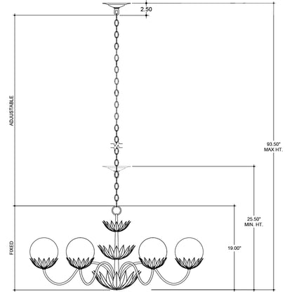 Mirasole Chandelier by Currey and Company in contemporary gold leaf, gold, white. Made from wrought iron, glass in a traditional style.