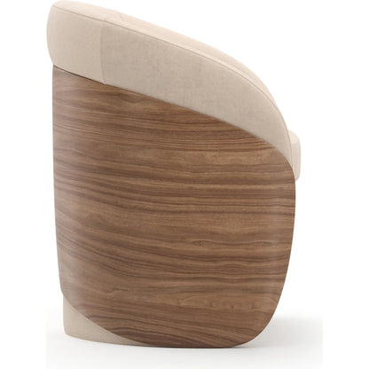 Fleur Wood Back Dining Chair by Caracole in porcini. Made from unique in a transitional style.