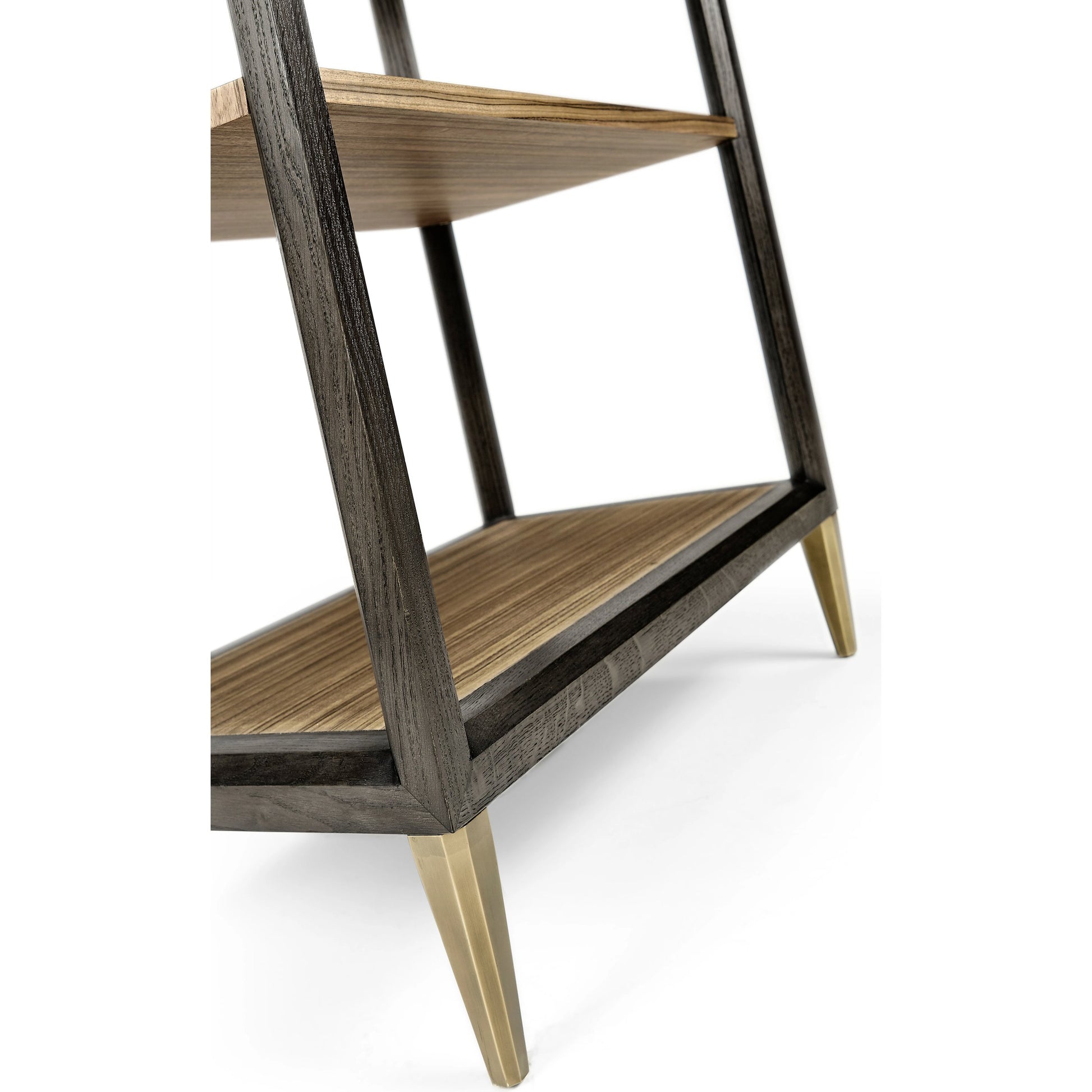 Hamilton Golden Amber Five-Tier Etagere by Jonathan Charles in brown and golden amber. Made from paldao veneer in a transitional style.