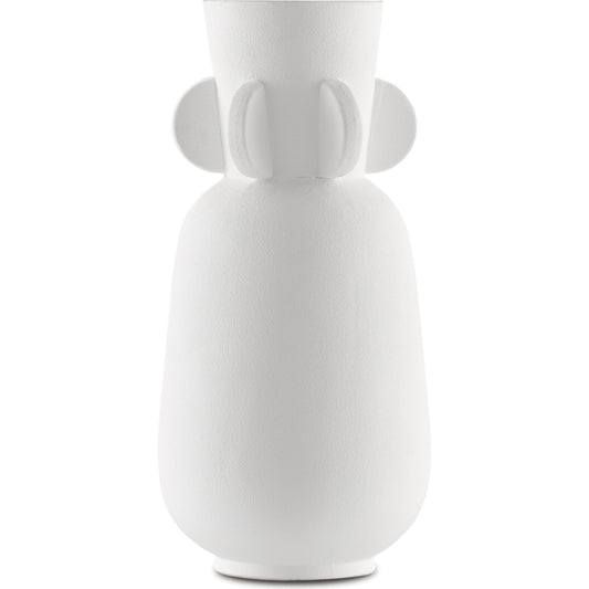 Happy 40 Wings Vase by Currey and Company in textured white. Made from ceramic in a modern style.