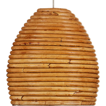 Beehive 30-LIGHT Multi-Drop Pendant by Currey and Company in natural rattan, silver. Made from rattan, wood in a modern style.