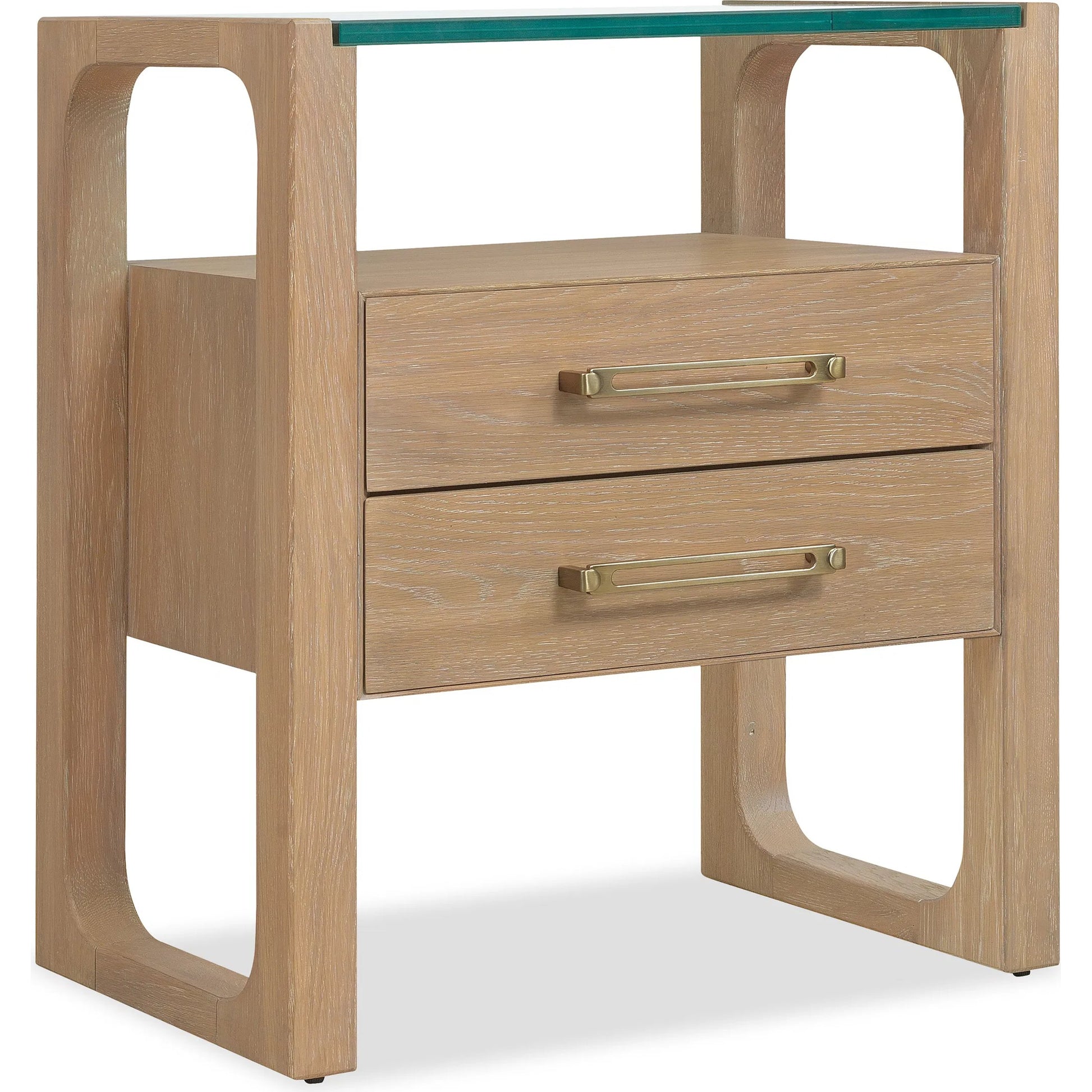 Banyon Bay Two Drawer Nightstand by Hooker Furniture in light wood. Made from unique in a transitional style.