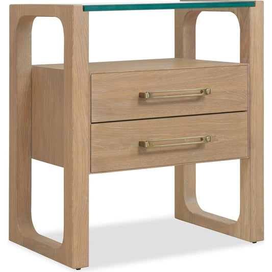 Banyon Bay Two Drawer Nightstand by Hooker Furniture in light wood. Made from unique in a transitional style.