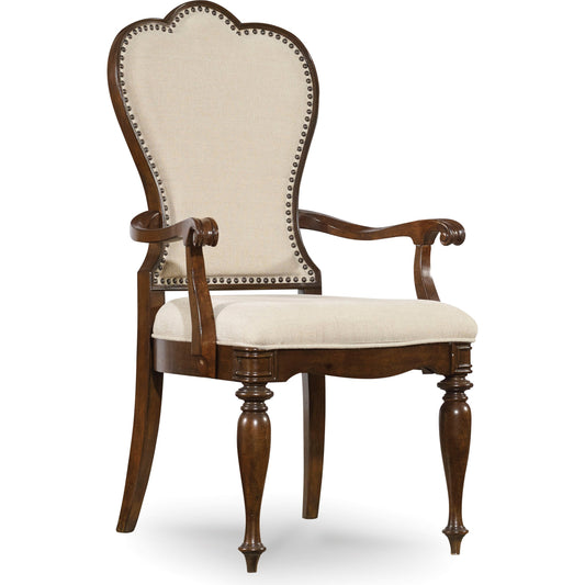 Leesburg Upholstered Arm Chair (Set of 2) by Hooker Furniture in mahogany, alabaster. Made from mahogany veneers, fabric in a unique style.