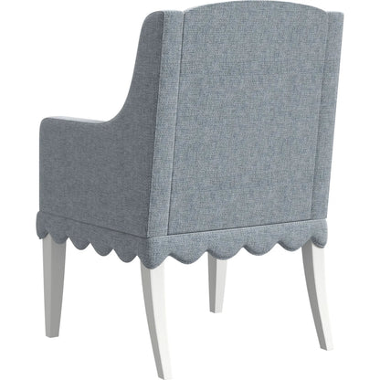 Haven Upholstered Hostess Chair (Set of 2) by A.R.T. Furniture in sea blue and warm white. Made from parawood solids, oak veneer in a transitional style.