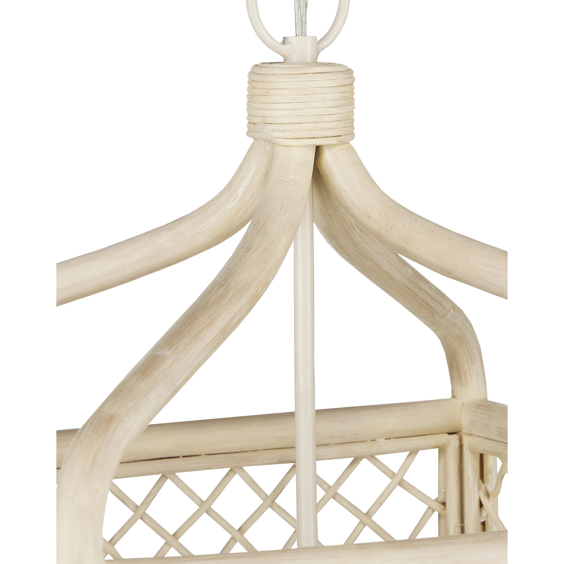 Wanstead Lantern by Currey and Company in bleached natural, vanilla. Made from rattan, wicker, wrought iron in a cottage & farmhouse style.